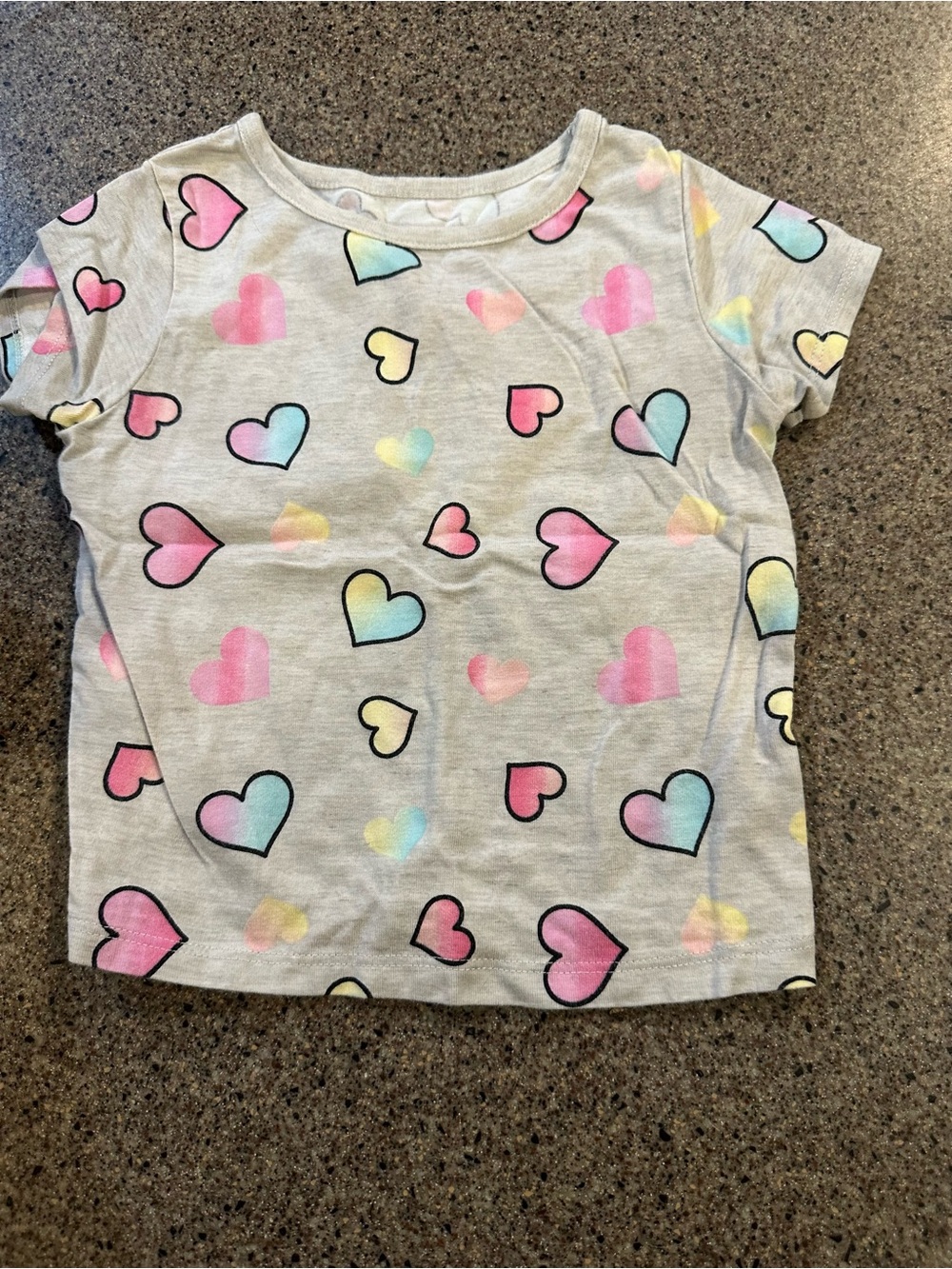 Garanimals Girls Short Sleeve Heart Tee - Pink, Blue & Yellow